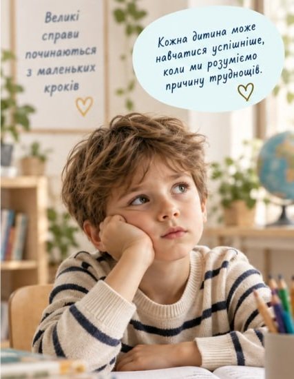 Школяр замислився над відкритим зошитом